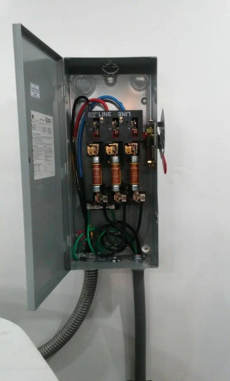 Three-phase disconnect switch installed for Electrical Wiring & Rewiring in Trafford