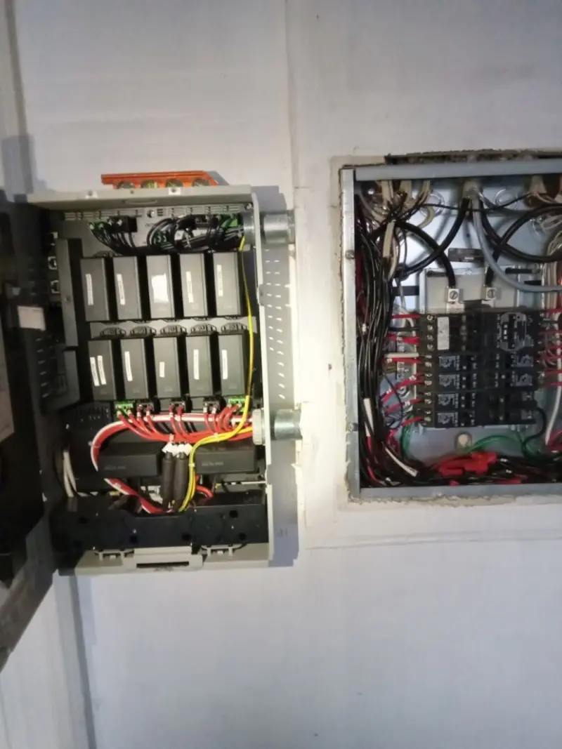 Electrical panel upgrade completed for Security Camera Wiring in Trafford
